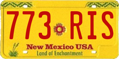 NM license plate 773RIS