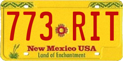 NM license plate 773RIT