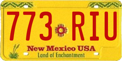 NM license plate 773RIU