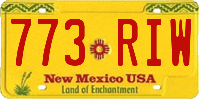 NM license plate 773RIW