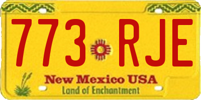 NM license plate 773RJE