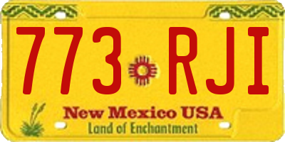 NM license plate 773RJI
