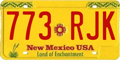 NM license plate 773RJK