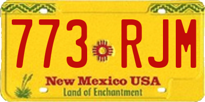 NM license plate 773RJM