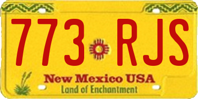 NM license plate 773RJS