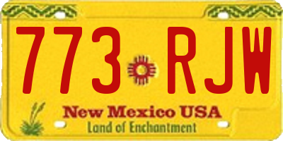 NM license plate 773RJW