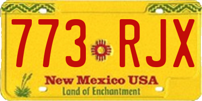 NM license plate 773RJX