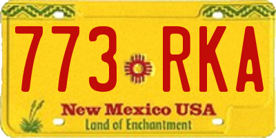 NM license plate 773RKA