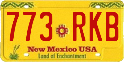 NM license plate 773RKB