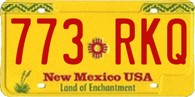 NM license plate 773RKQ