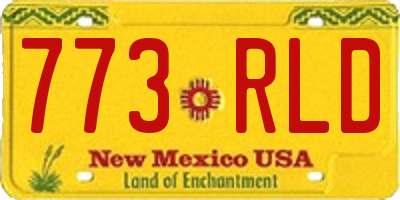 NM license plate 773RLD