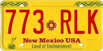 NM license plate 773RLK