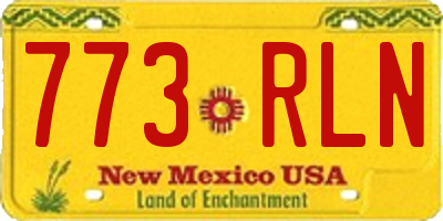 NM license plate 773RLN