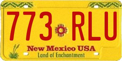 NM license plate 773RLU