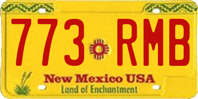 NM license plate 773RMB
