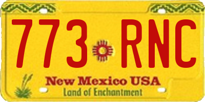 NM license plate 773RNC