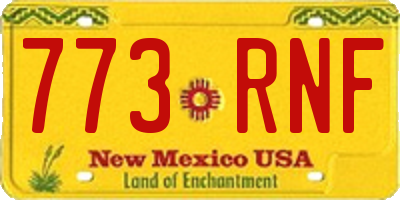 NM license plate 773RNF