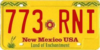 NM license plate 773RNI