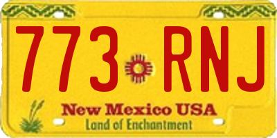 NM license plate 773RNJ