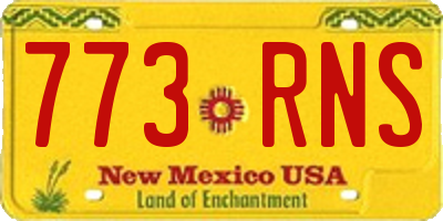 NM license plate 773RNS