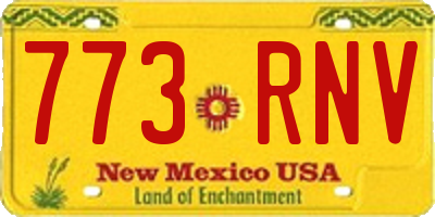 NM license plate 773RNV