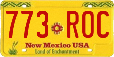 NM license plate 773ROC