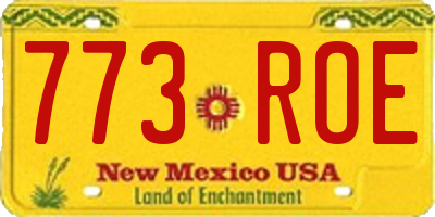 NM license plate 773ROE