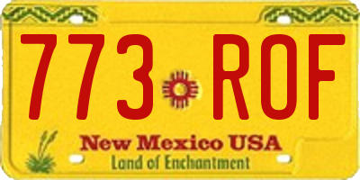 NM license plate 773ROF
