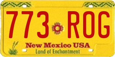 NM license plate 773ROG