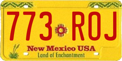 NM license plate 773ROJ