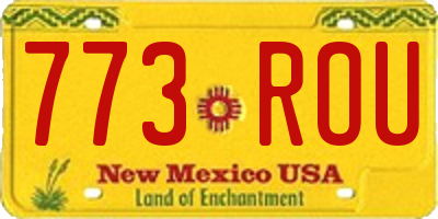NM license plate 773ROU