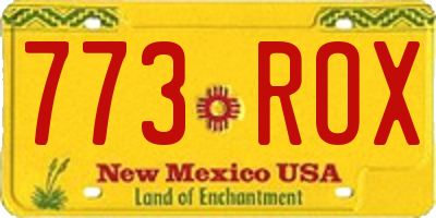 NM license plate 773ROX