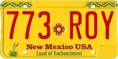 NM license plate 773ROY