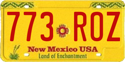 NM license plate 773ROZ