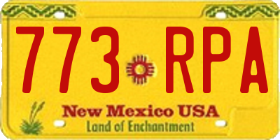 NM license plate 773RPA
