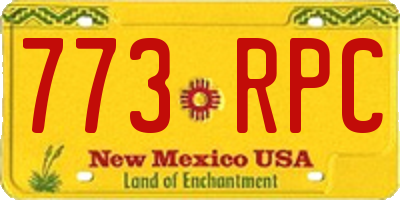 NM license plate 773RPC