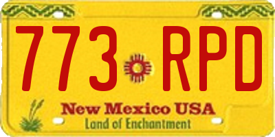 NM license plate 773RPD