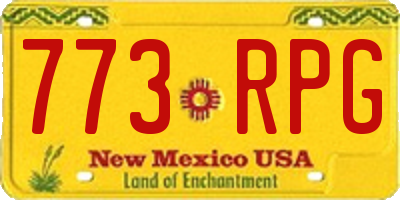 NM license plate 773RPG