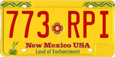 NM license plate 773RPI