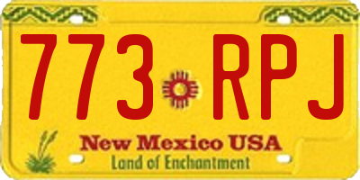 NM license plate 773RPJ