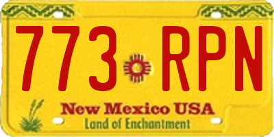 NM license plate 773RPN
