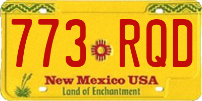 NM license plate 773RQD