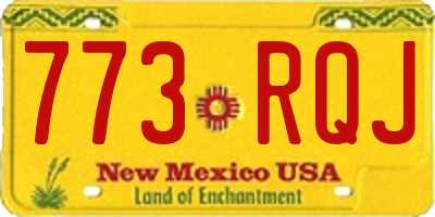 NM license plate 773RQJ