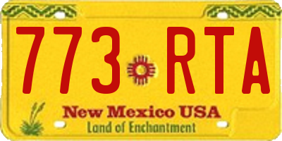 NM license plate 773RTA