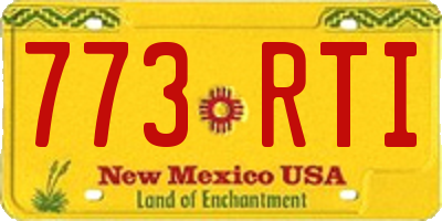 NM license plate 773RTI