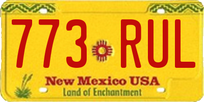 NM license plate 773RUL