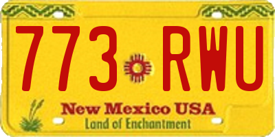 NM license plate 773RWU