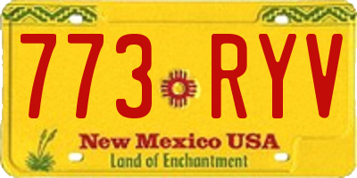 NM license plate 773RYV