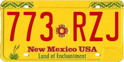 NM license plate 773RZJ