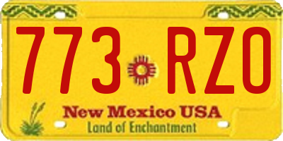 NM license plate 773RZO